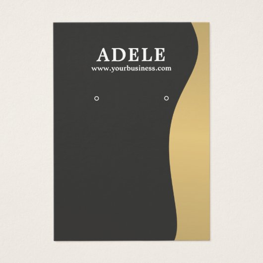 Elegant Faux Gold Dark Grey Earring Kaart (Voorkant)