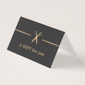 Elegant Faux Gold Dark Hair Gift Certificate Kaart (Voorkant)