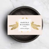 Elegant Faux Gold Dragonfly Duo op Roze Visitekaartje