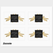 Elegant Faux Gold Dragonfly Duo Rechthoekige Sticker (Vel)