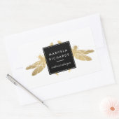 Elegant Faux Gold Dragonfly Duo Rechthoekige Sticker (Envelop)