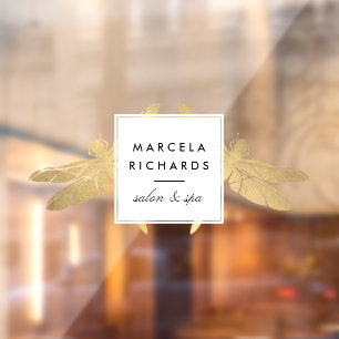 Elegant Faux Gold Dragonfly Duo Salon Boutique Raamsticker