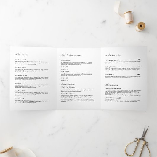 Elegant Faux Gold Dragonfly Duo Taupe Brochure Drieluik Kaart (Binnen)