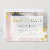 Elegant Faux Gold en Blush Custom No Photo Save The Date (Voorkant)