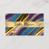 Elegant Faux Gold en Multicolour Visitekaartje Kortingskaartje (Voorkant)