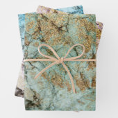 Elegant Faux Gold en Pastel Marble Inpakpapier Vel (In situ)