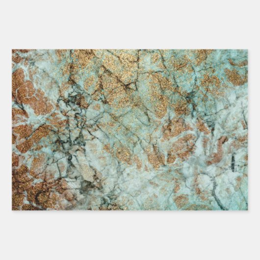 Elegant Faux Gold en Pastel Marble Inpakpapier Vel (Voorkant)