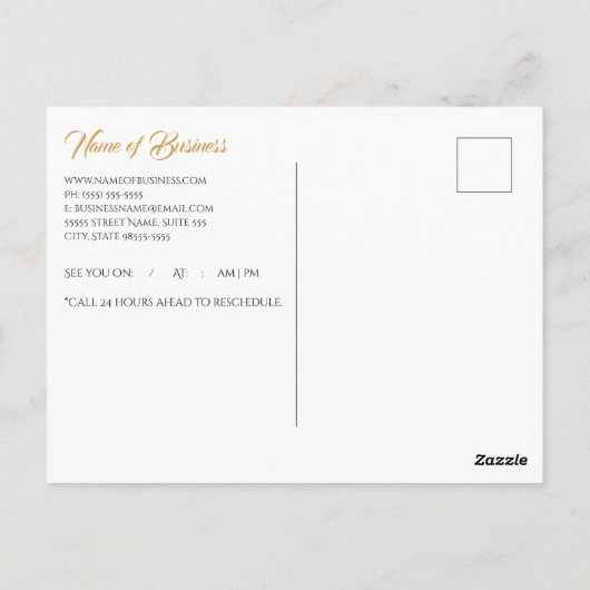 Elegant FAUX Gold en Silver Bokeh Benoeming Briefkaart (Achterkant)