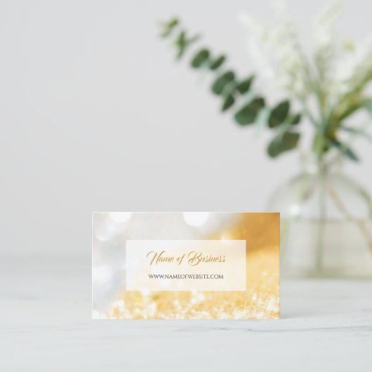 Elegant FAUX Gold en Silver Glitter Bokeh Sparkle Visitekaartje (Staand voorkant)