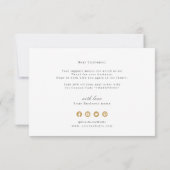 Elegant faux Gold floral minimalist Bedankkaart (Achterkant)