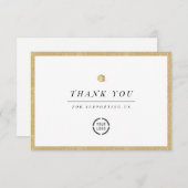 Elegant faux Gold floral minimalist Bedankkaart (Voorkant / Achterkant)