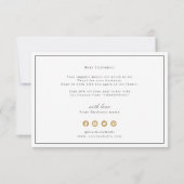 Elegant faux gold floral minimalist business bedankkaart (Achterkant)