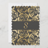 Elegant Faux Gold Floral Pattern Kaart (Achterkant)