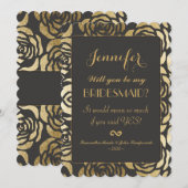 Elegant Faux Gold Floral Pattern Kaart (Voorkant / Achterkant)