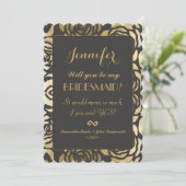 Elegant Faux Gold Floral Pattern Kaart (Staand voorkant)