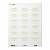 Elegant Faux Gold Flourish Damask Etiket (Full Sheet)
