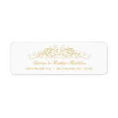 Elegant Faux Gold Flourish Etiket (Voorkant)