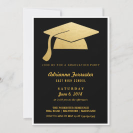 Elegant Faux Gold Foil Afstudeerder Pet Graduparty Kaart