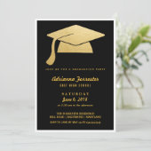 Elegant Faux Gold Foil Afstudeerder Pet Graduparty Kaart (Staand voorkant)