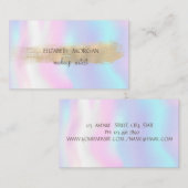 Elegant Faux Gold Foil Brush Stroke, Holographic Visitekaartje (Voorkant / Achterkant)