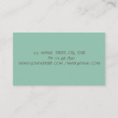 Elegant Faux Gold Foil Brush Stroke, Mint Green Visitekaartje (Achterkant)