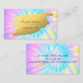 Elegant Faux Gold Foil Brush Stroke Tie Dye Visitekaartje (Voorkant / Achterkant)