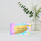 Elegant Faux Gold Foil Brush Stroke Tie Dye Visitekaartje (Staand voorkant)