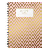 Elegant Faux Gold Foil Chevrons Patroon Notitieboek (Voorkant)