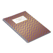 Elegant Faux Gold Foil Chevrons Patroon Notitieboek (Rechterzijde)