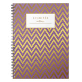 Elegant Faux Gold Foil Chevrons Patroon Notitieboek (Voorkant)
