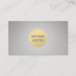 Elegant Faux Gold Foil Circle Grey Paper Designer Visitekaartje