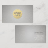 Elegant Faux Gold Foil Circle Grey Paper Designer Visitekaartje (Voorkant / Achterkant)