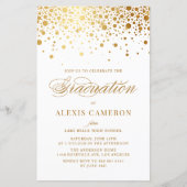 Elegant Faux Gold Foil Confetti Afstuderen Invite (Voorkant)