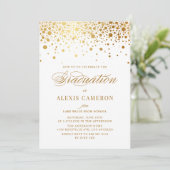 Elegant Faux Gold Foil Confetti Afstuderen Kaart (Staand voorkant)