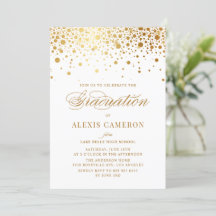 Elegant Faux Gold Foil Confetti Afstuderen