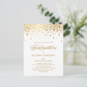 Elegant Faux Gold Foil Confetti Afstuderen Uitnodiging Briefkaart (Staand voorkant)