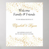 Elegant, Faux Gold Foil Confetti, Custom, Wedding Poster (Voorkant)