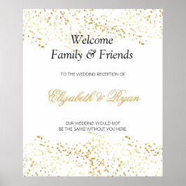 Elegant, Faux Gold Foil Confetti, Custom, Wedding Poster