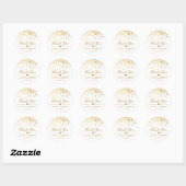 Elegant Faux Gold Foil Confetti Weddenschap Hartel Ronde Sticker (Vel)