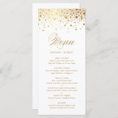 Elegant Faux Gold Foil Confetti Wedding Menu (Voorkant / Achterkant)