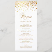 Elegant Faux Gold Foil Confetti Wedding Menu (Voorkant)