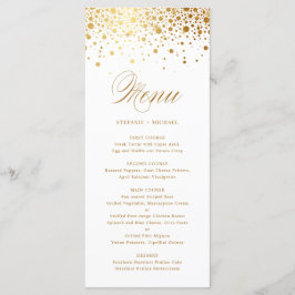 Elegant Faux Gold Foil Confetti Wedding Menu