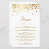 Elegant Faux Gold Foil Confetti Wedding Menu Kaart (Voorkant / Achterkant)