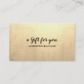 Elegant Faux Gold Foil Gift Certificate Kortingskaartje (Voorkant)