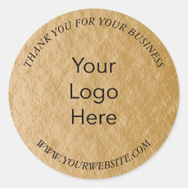 Elegant Faux Gold Foil Hartelijk dank voor uw eige Ronde Sticker