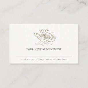 ELEGANT FAUX GOLD FOIL LOTUS FLORAL APPOINTUS VISITEKAARTJE