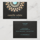 Elegant Faux Gold Foil Lotus Zwart Visitekaartje (Voorkant / Achterkant)