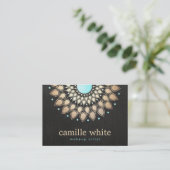 Elegant Faux Gold Foil Lotus Zwart Visitekaartje (Staand voorkant)