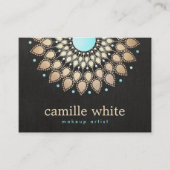 Elegant Faux Gold Foil Lotus Zwart Visitekaartje (Voorkant)