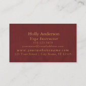 Elegant Faux Gold Foil Mandala w/ Textuur & maroon Visitekaartje (Achterkant)